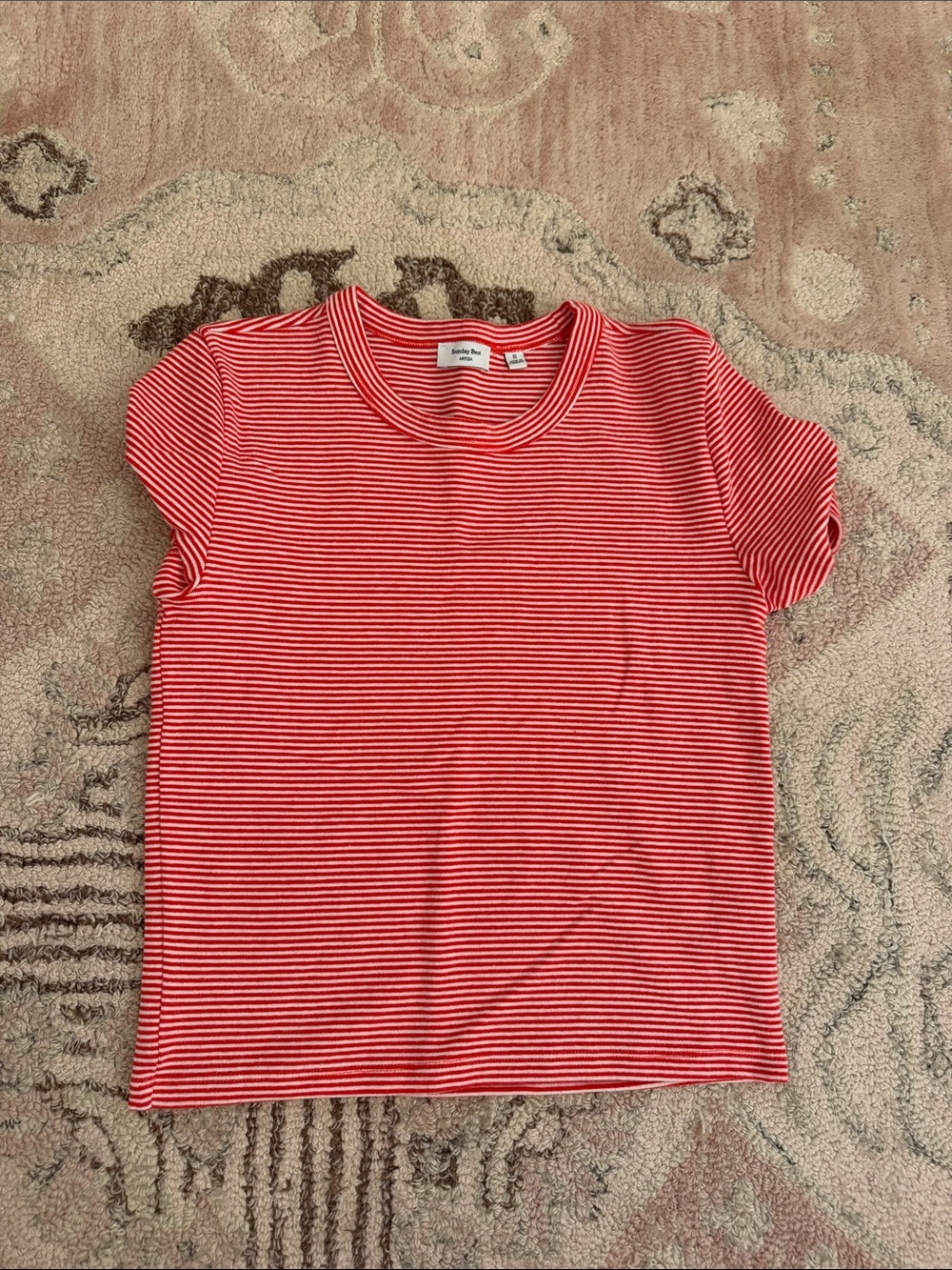 Women’s Red & White Striped Tee